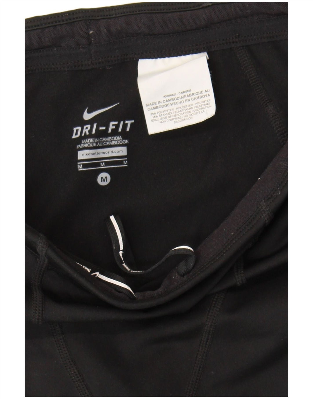 Nike Damen Dri Fit Sport Shorts UK 12 Mittelschwarzes Colourblock-Polyester