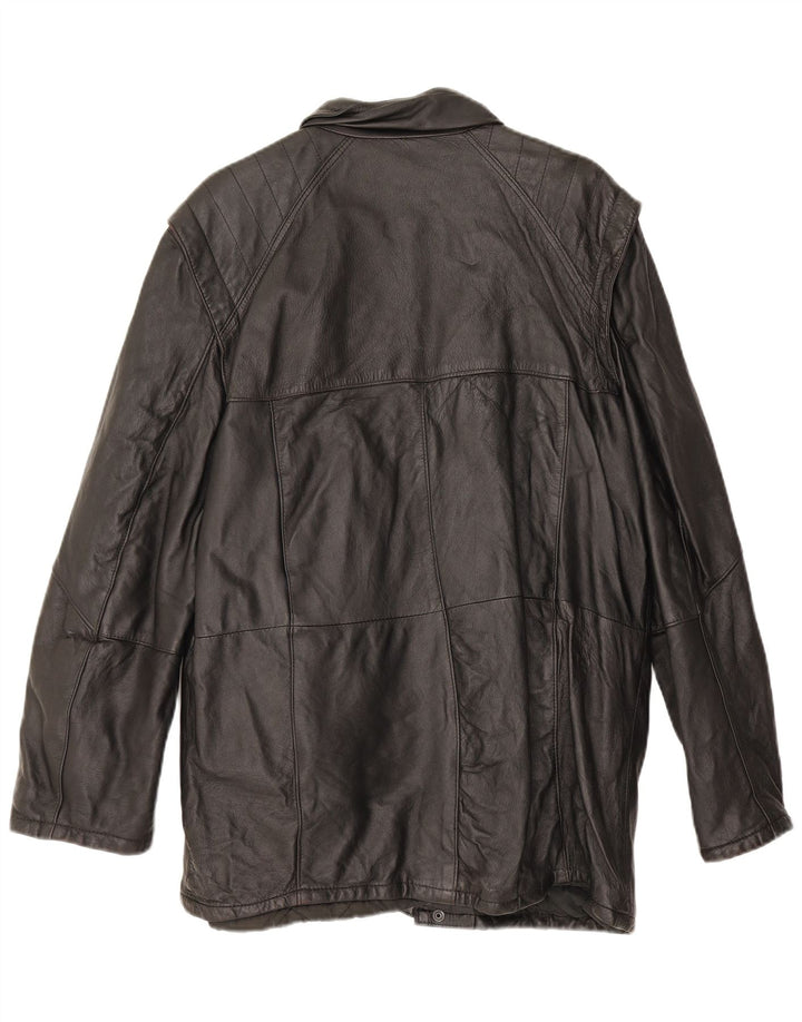 Vintage Herren Lederjacke IT 50 Großes schwarzes Leder
