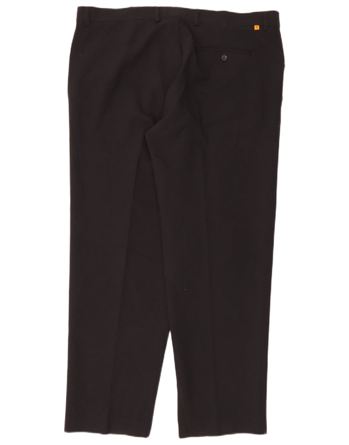 Farah Herren-Freizeithose, gerade, W42, L31, Schwarz, Polyester