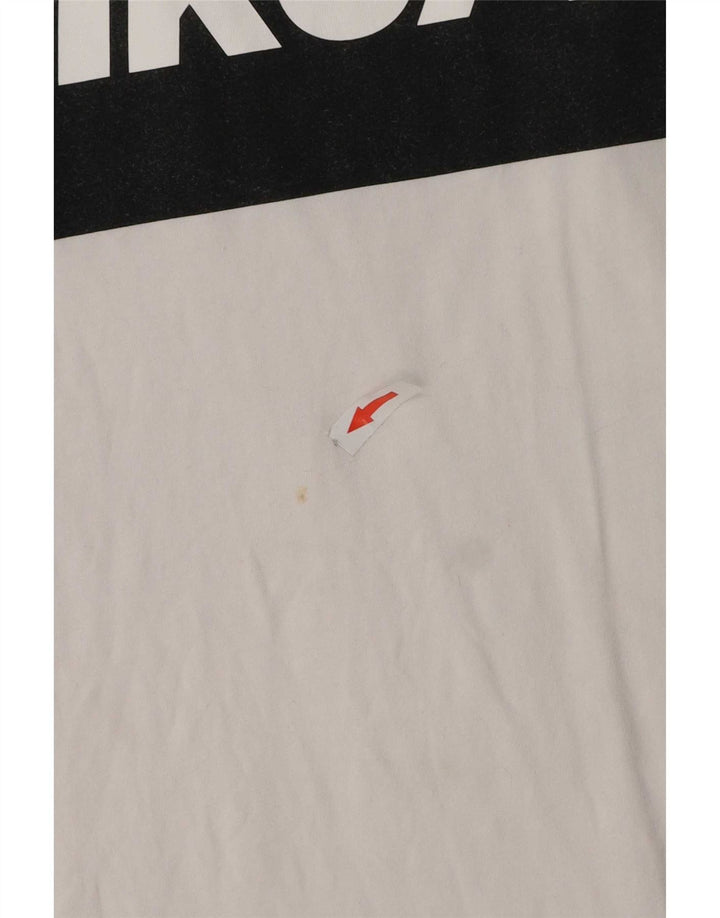 Nike Herren-T-Shirt mit Grafik, 2XL, weiße Farbblock-Baumwolle