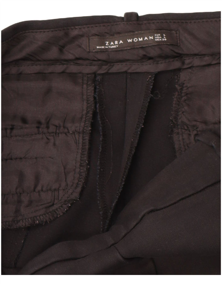 Schmale, kurze Hose von Zara für Damen, Größe L, W34, L24, Schwarz
