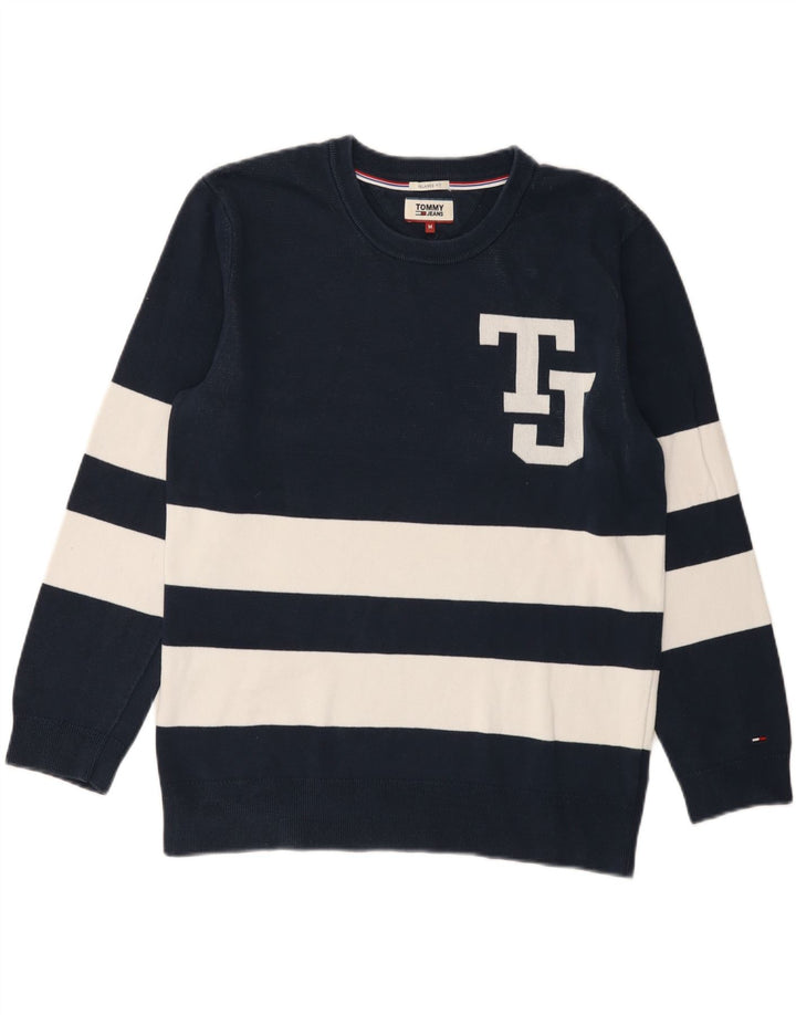 Tommy Hilfiger Herren-Pullover mit grafischem Rundhalsausschnitt, mittleres Marineblau