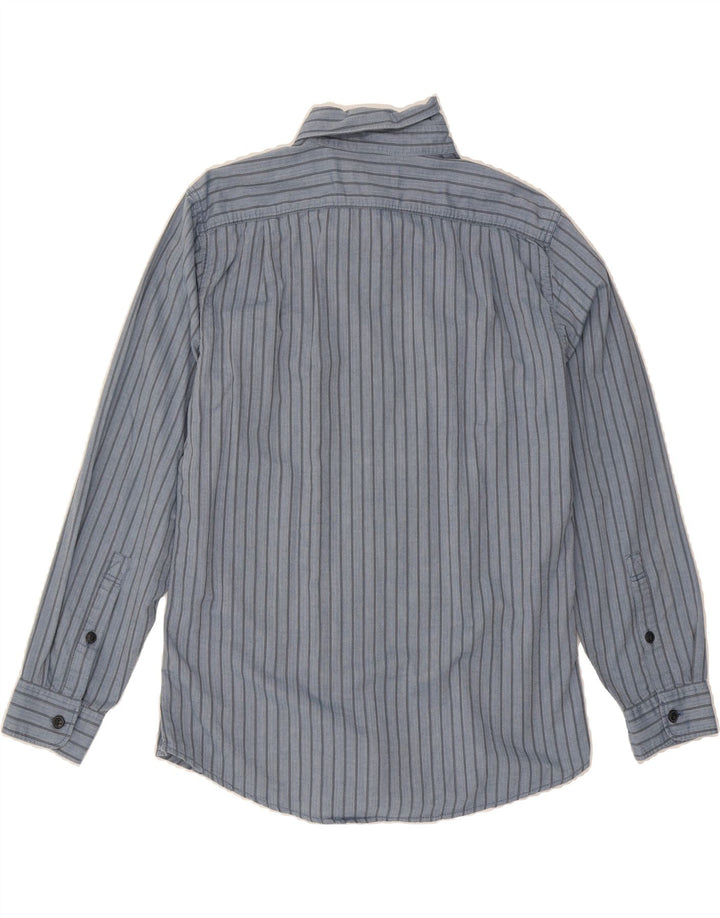 EDDIE BAUER Mens Relaxed Fit Shirt Small Blue Striped Cotton Vintage Eddie Bauer and Second-Hand Eddie Bauer from Messina Hembry 