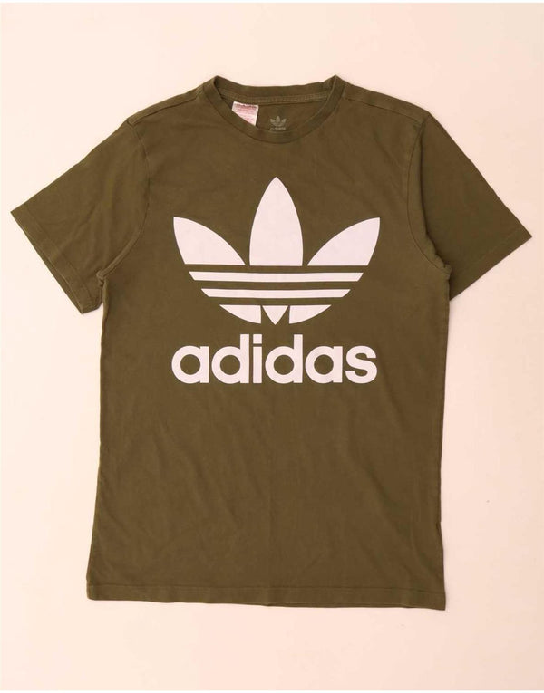 Adidas Jungen Grafik T-Shirt Top 15-16 Jahre Khaki Baumwolle