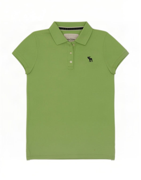 Abercrombie & Fitch Womens Polo Shirt UK 10 Small Green Cotton