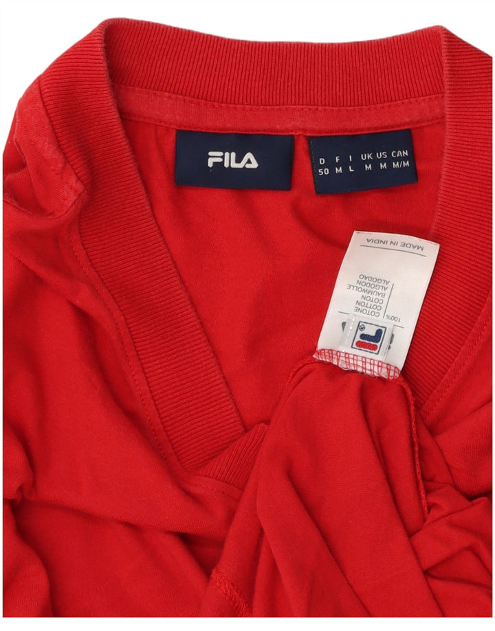 Fila Herren T-Shirt Top Mittelrote Baumwolle