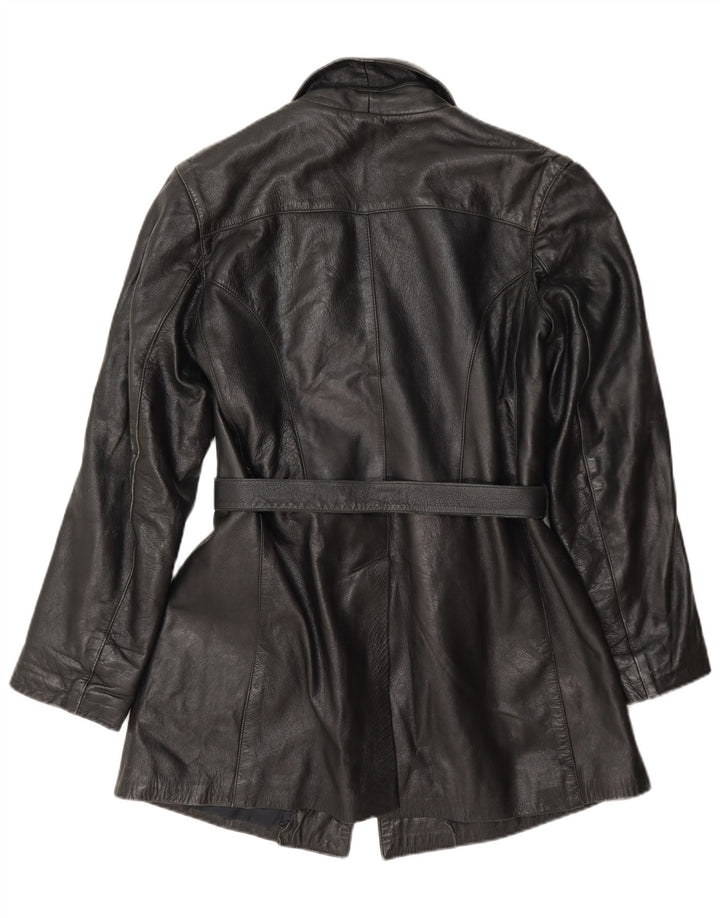 Vintage Damen Lederjacke UK 12 Medium Schwarz