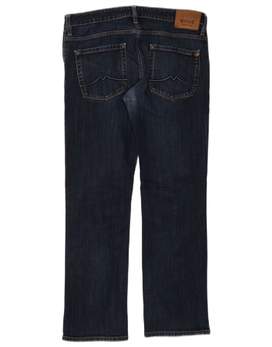 MUSTANG Herren Straight Jeans W34 L30 Marineblaue Baumwolle