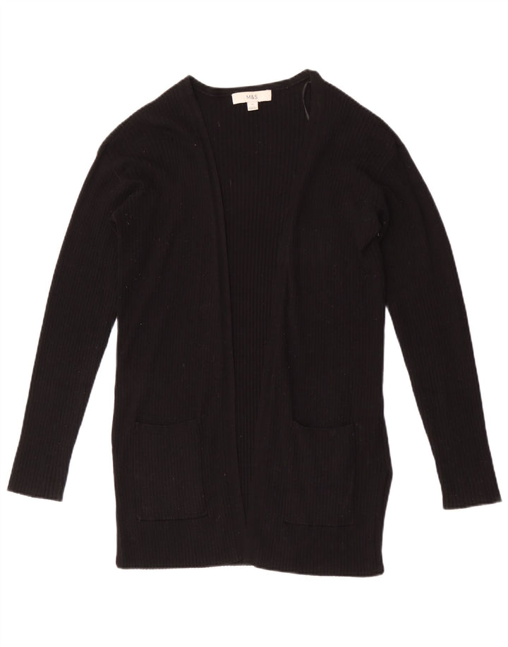 Marks & Spencer Damen Übergroßer offener Cardigan-Pullover UK 6 XS Schwarz