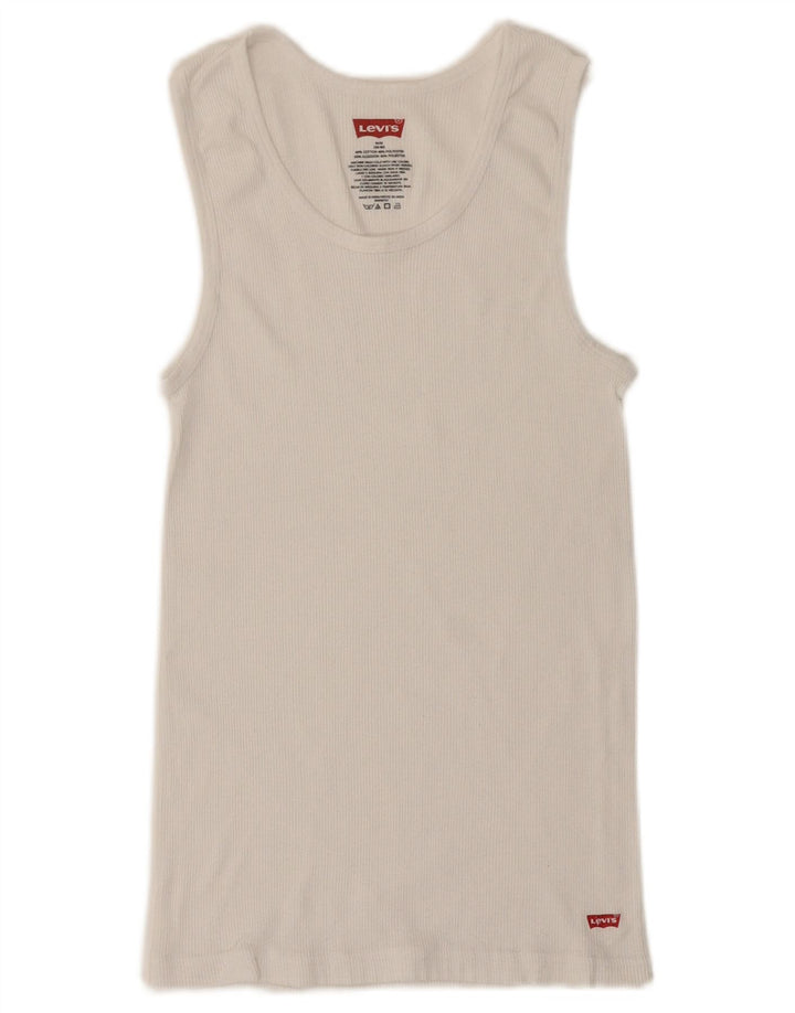 Levi's Herren T-Shirt Top UK 38/40 mittelweiße Baumwolle