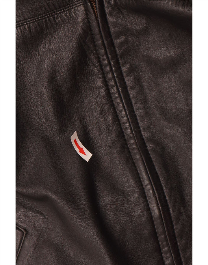 Vintage Herren Lederweste UK 36 Small Schwarz