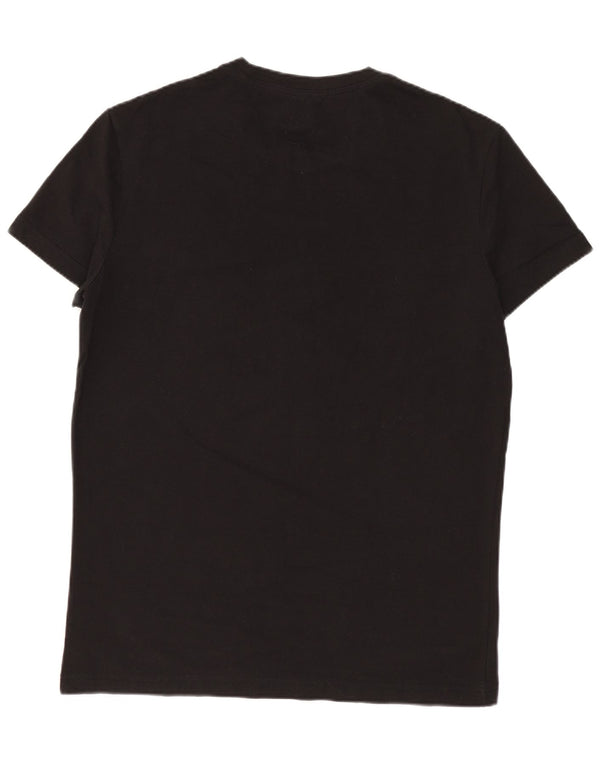Calvin Klein Jeans Damen Grafik T-Shirt Top UK 16 Large Schwarz Baumwolle