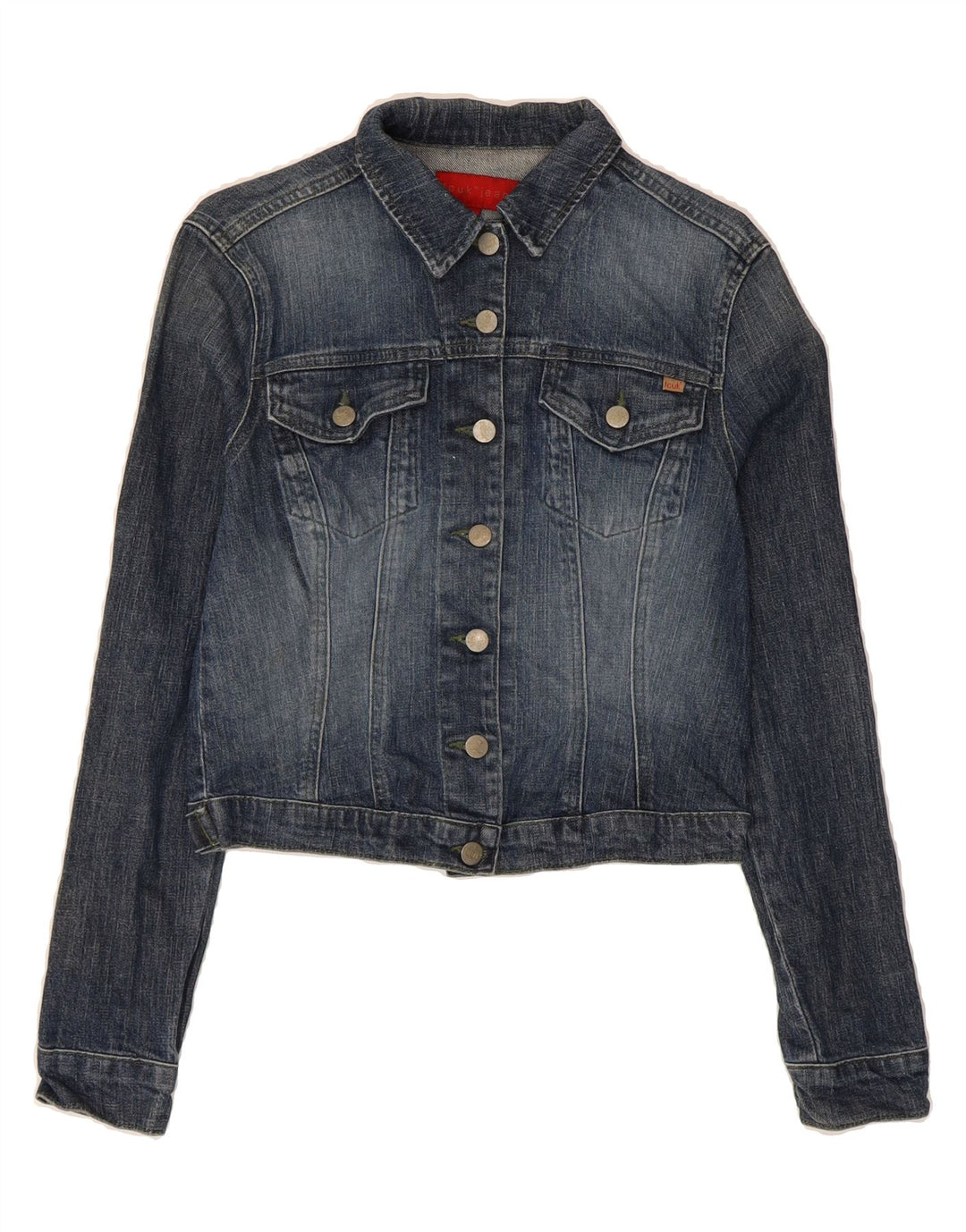 FCUK Womens Crop Denim Jacket UK 12 Medium Blue Cotton Vintage Fcuk and Second-Hand Fcuk from Messina Hembry 