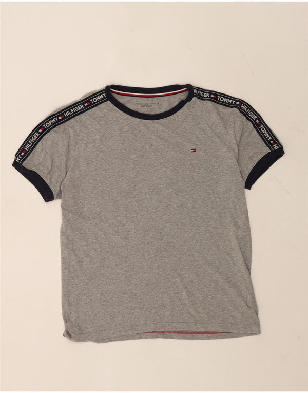 TOMMY HILFIGER Herren-T-Shirt mit Grafik, Größe S, Grau, Colourblock-Baumwolle