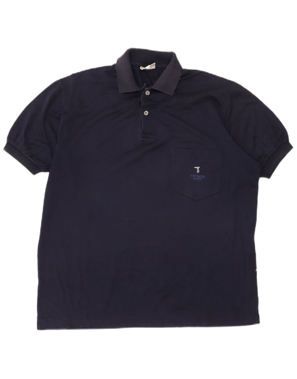 Trussardi Herren Poloshirt IT 50 Medium Marineblau