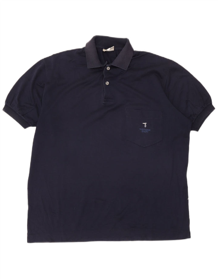 Trussardi Herren Poloshirt IT 50 Medium Marineblau