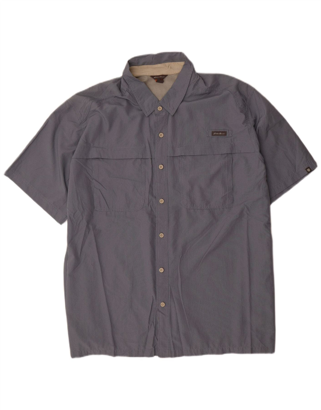 EDDIE BAUER Herren Kurzarmhemd 3XL Blau Polyester
