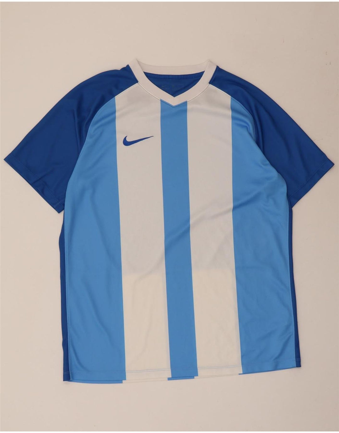 Nike Herren Dri Fit T-Shirt Top XL blau gestreift Polyester