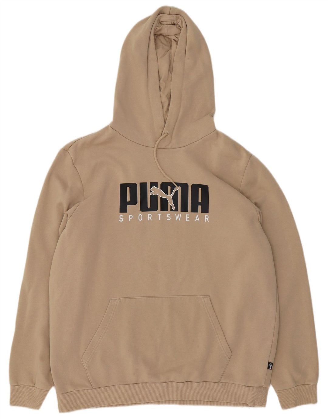 Puma Herren Graphic Hoodie Pullover Große Beige Baumwolle