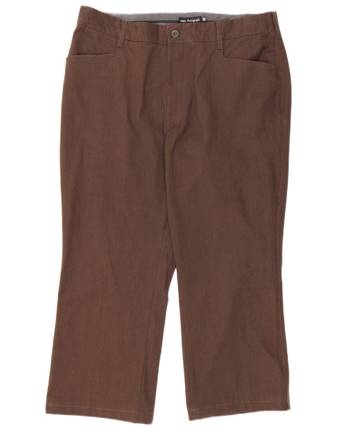 Marks & Spencer Damen Autograph Freizeithose W38 L24 Braune Nadelstreifen