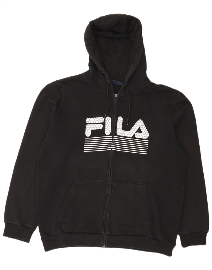 Fila Herren Graphic Zip Hoodie Pullover XL Schwarz Polyester