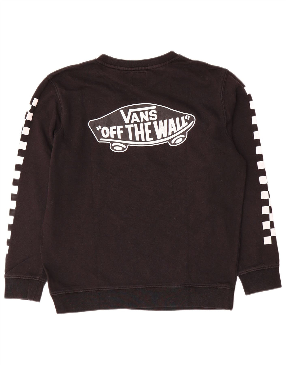 Vans Damen Grafik-Sweatshirt-Pullover UK 16 Große schwarze Baumwolle