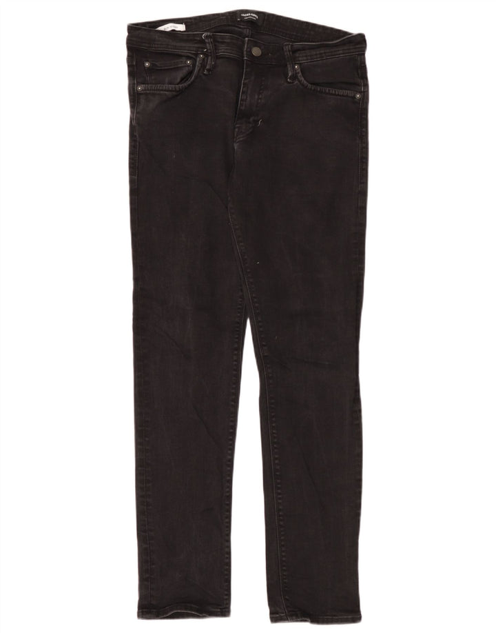 Jack & Jones Herren GLENN Slim Jeans W33 L32 Schwarze Baumwolle