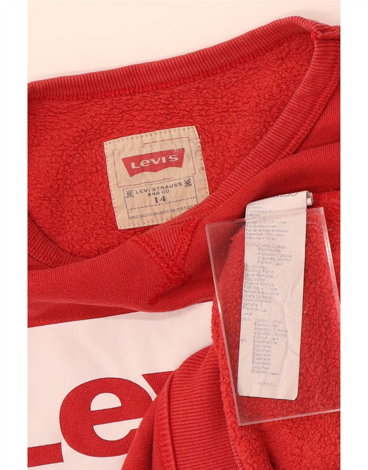 LEVI'S Jungen-Sweatshirt mit Grafik, 13–14 Jahre, rote Baumwolle