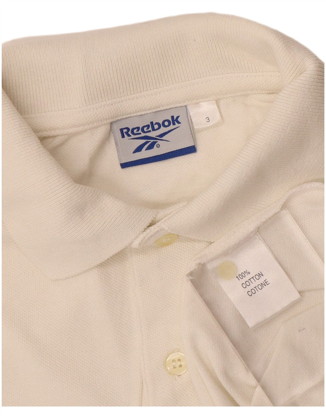 REEBOK Herren-Poloshirt aus mittelweißer Baumwolle