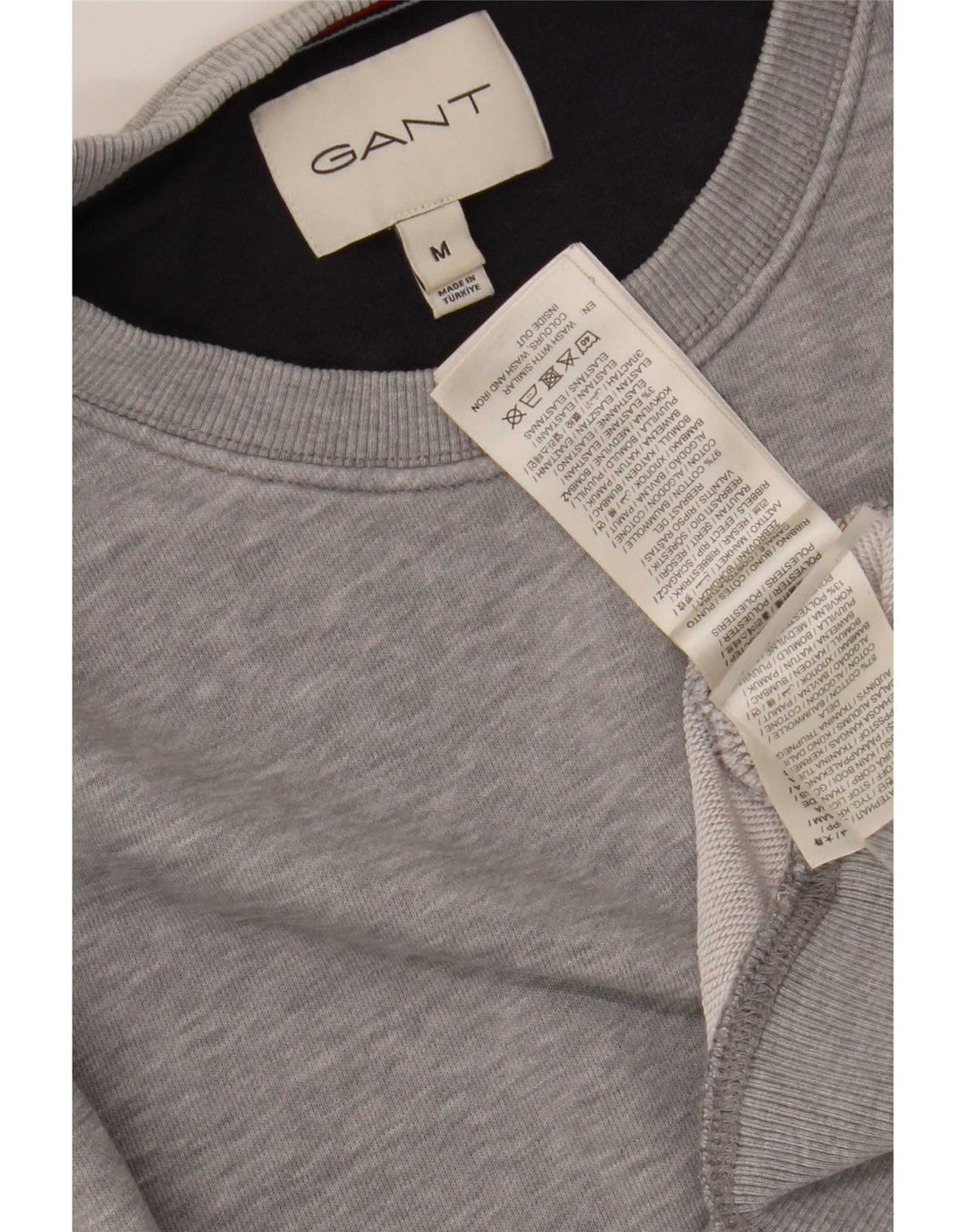 Gant Herren-Sweatshirt-Pullover aus mittelgrauer Baumwolle