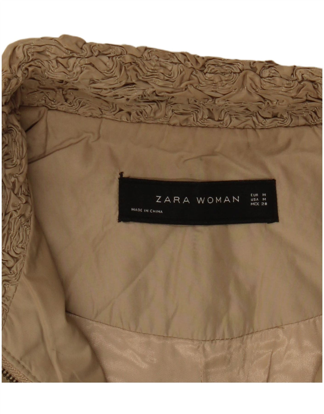 Zara Damen Bomberjacke UK 14 Medium Beige
