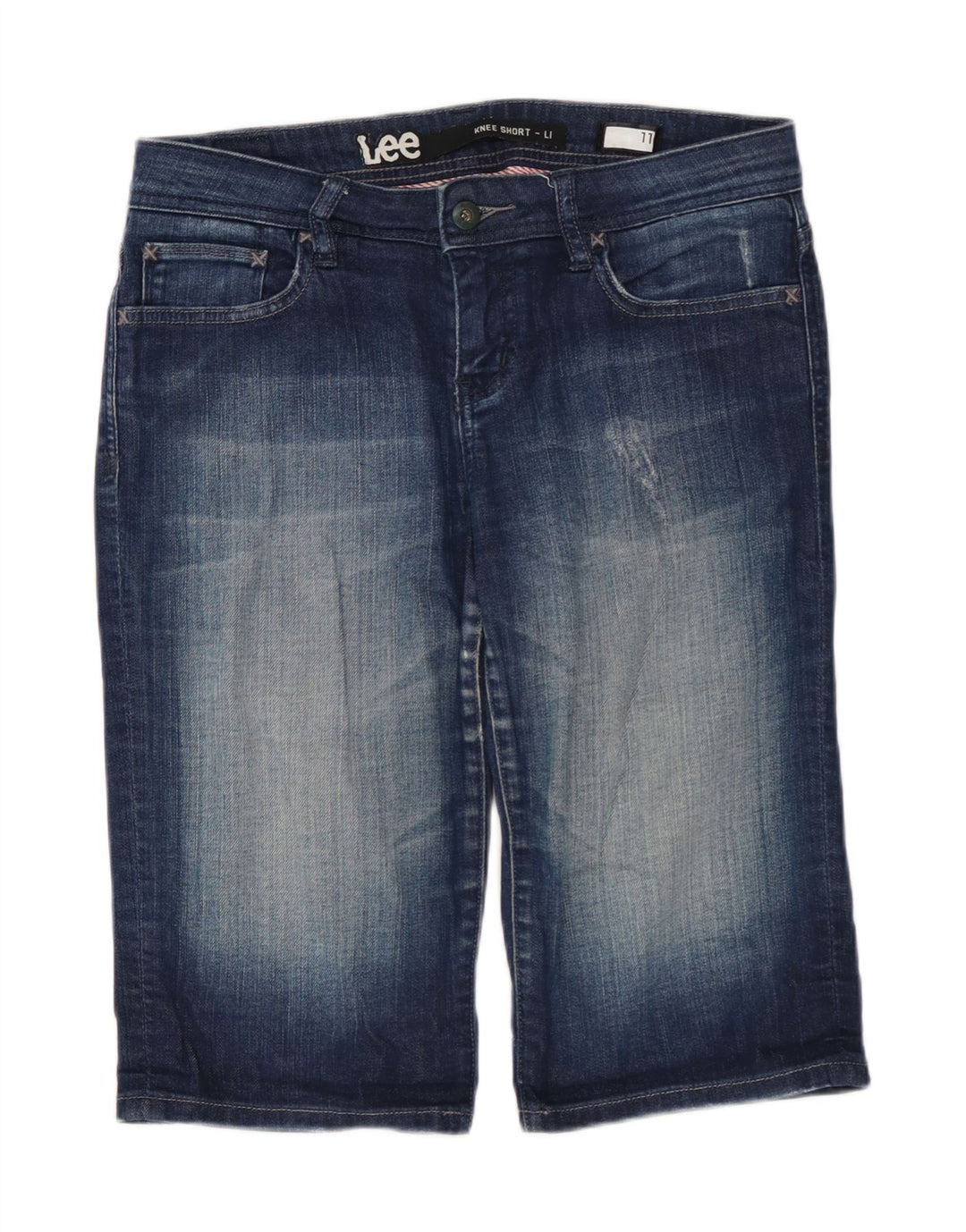 LEE Damen Jeansshorts US 11 Large W30 Blaue Baumwolle