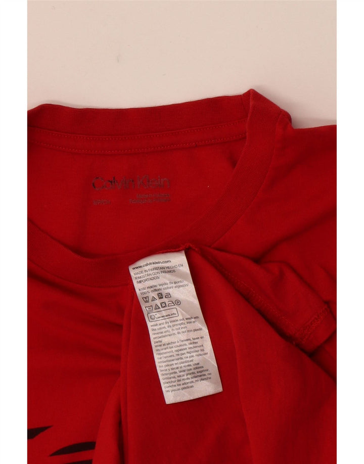 Calvin Klein Herren-T-Shirt mit Grafik, Größe S, rote Baumwolle