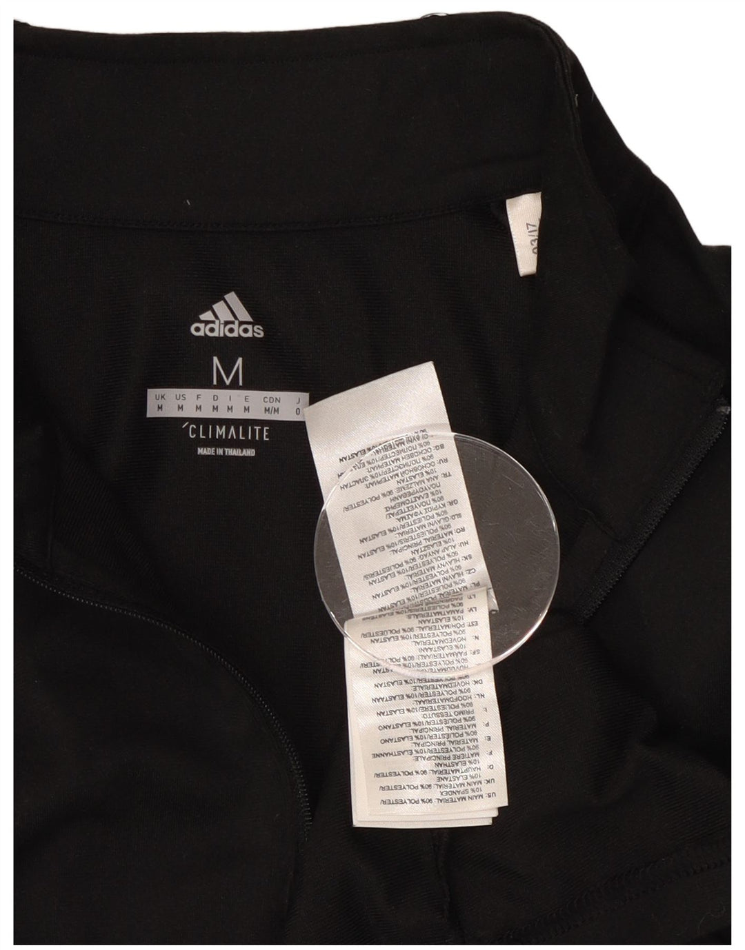 Adidas Herren Climalite Zip Neck Pullover Trainingsanzug Top Medium Schwarz