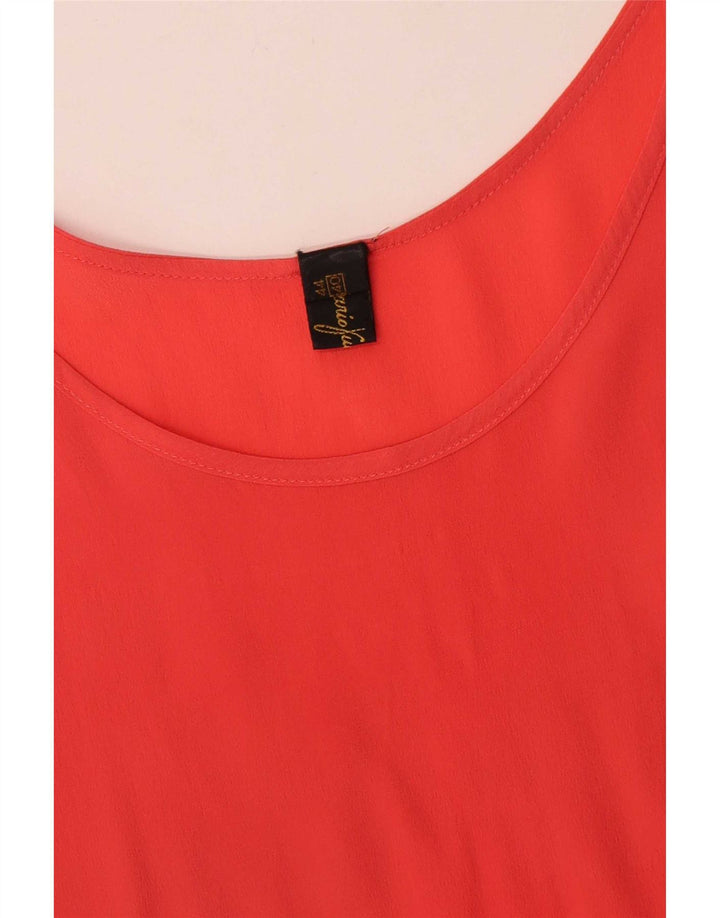 Vintage Damen Ärmelloses Blusentop IT 40 Small Rot