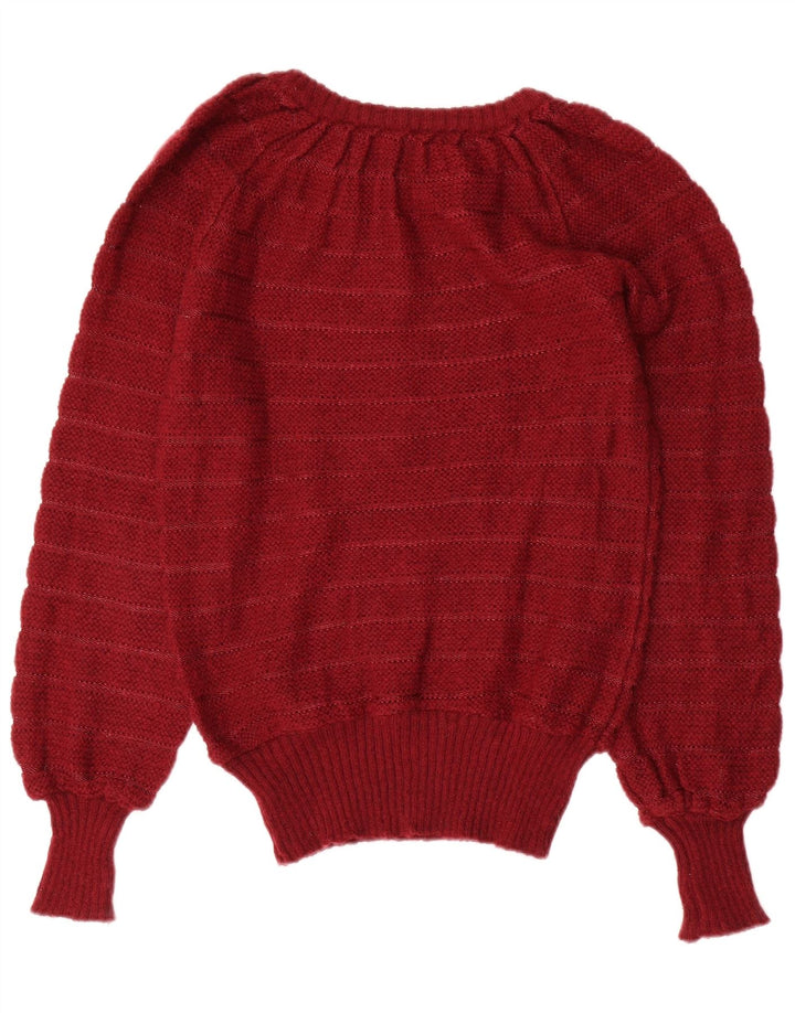 VINTAGE Damen-Pullover mit U-Boot-Ausschnitt, UK 12, mittleres Kastanienbraun