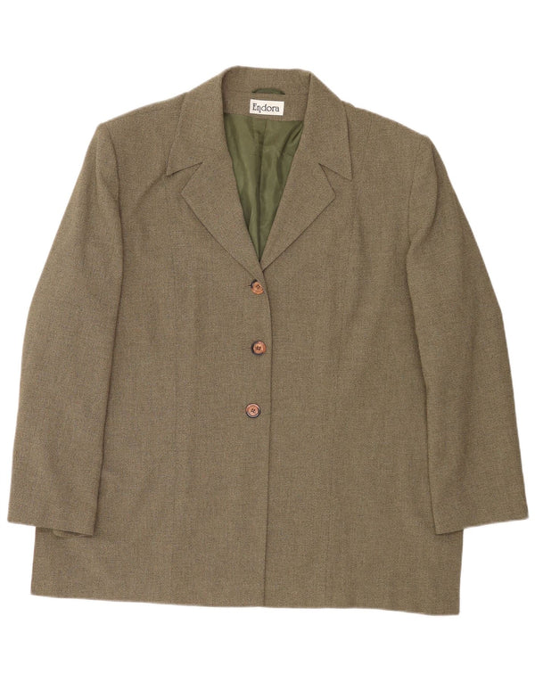 Endora Damen 3-Knopf-Blazerjacke UK 20 2XL Khaki Polyester