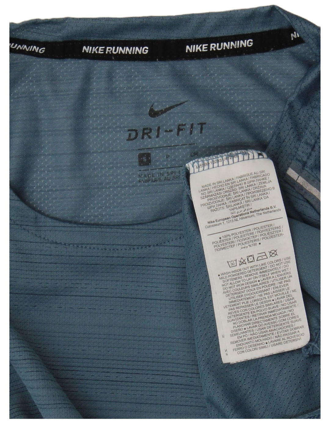 Nike Herren Dri Fit T-Shirt Top, klein, blau gestreift, Polyester