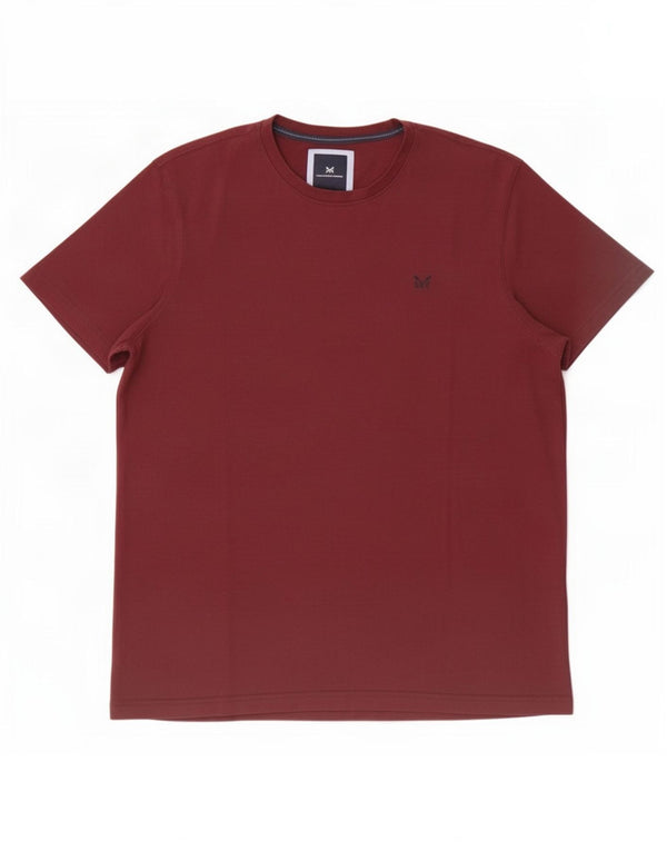 Crew Clothing Herren T-Shirt Top 2XL Burgund Baumwolle