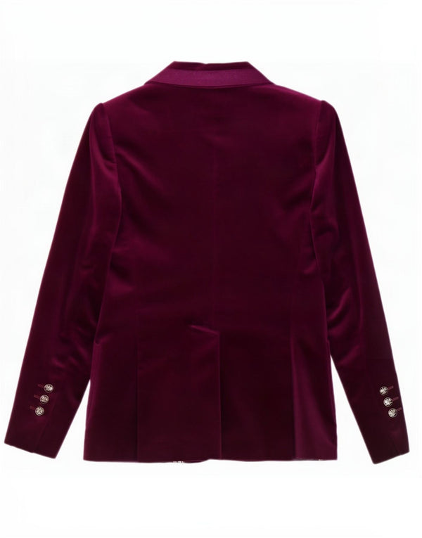 Massimo Dutti Damen-Blazerjacke aus Samt mit 2 Knöpfen, EU 36, XS, kastanienbraune Baumwolle
