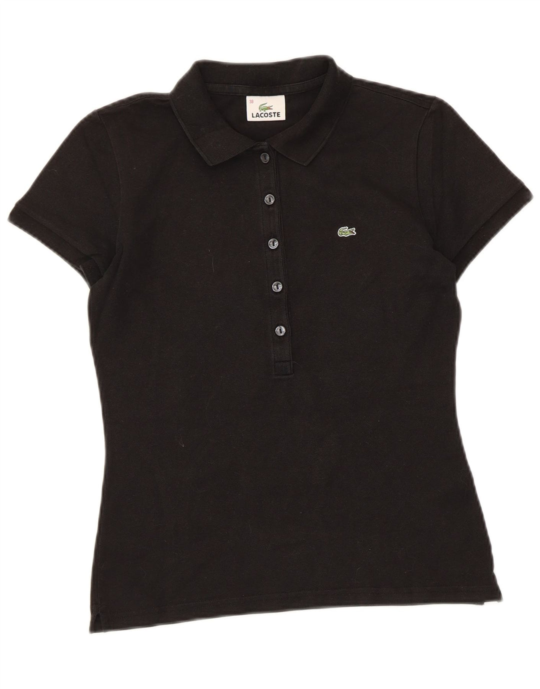 Lacoste Damen Poloshirt Größe 38 Mittelschwarze Baumwolle