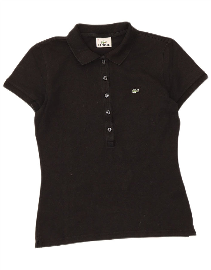 Lacoste Damen Poloshirt Größe 38 Mittelschwarze Baumwolle