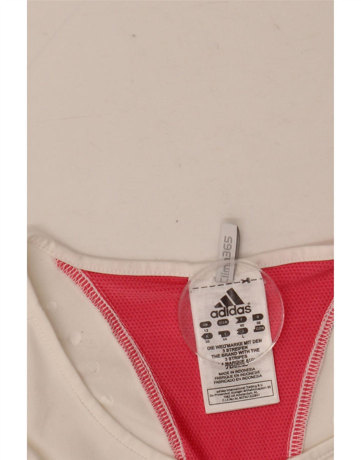 Adidas Damen Clima 365 T-Shirt Top UK 12 Mittelweiß Farbblock