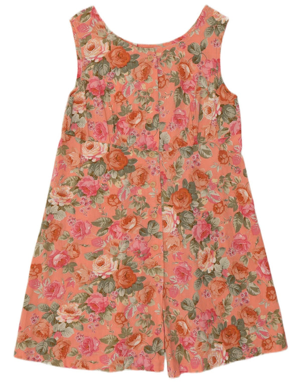 Vintage Damen Sonnenkleid UK 12 Mittelrosa Floral Boho