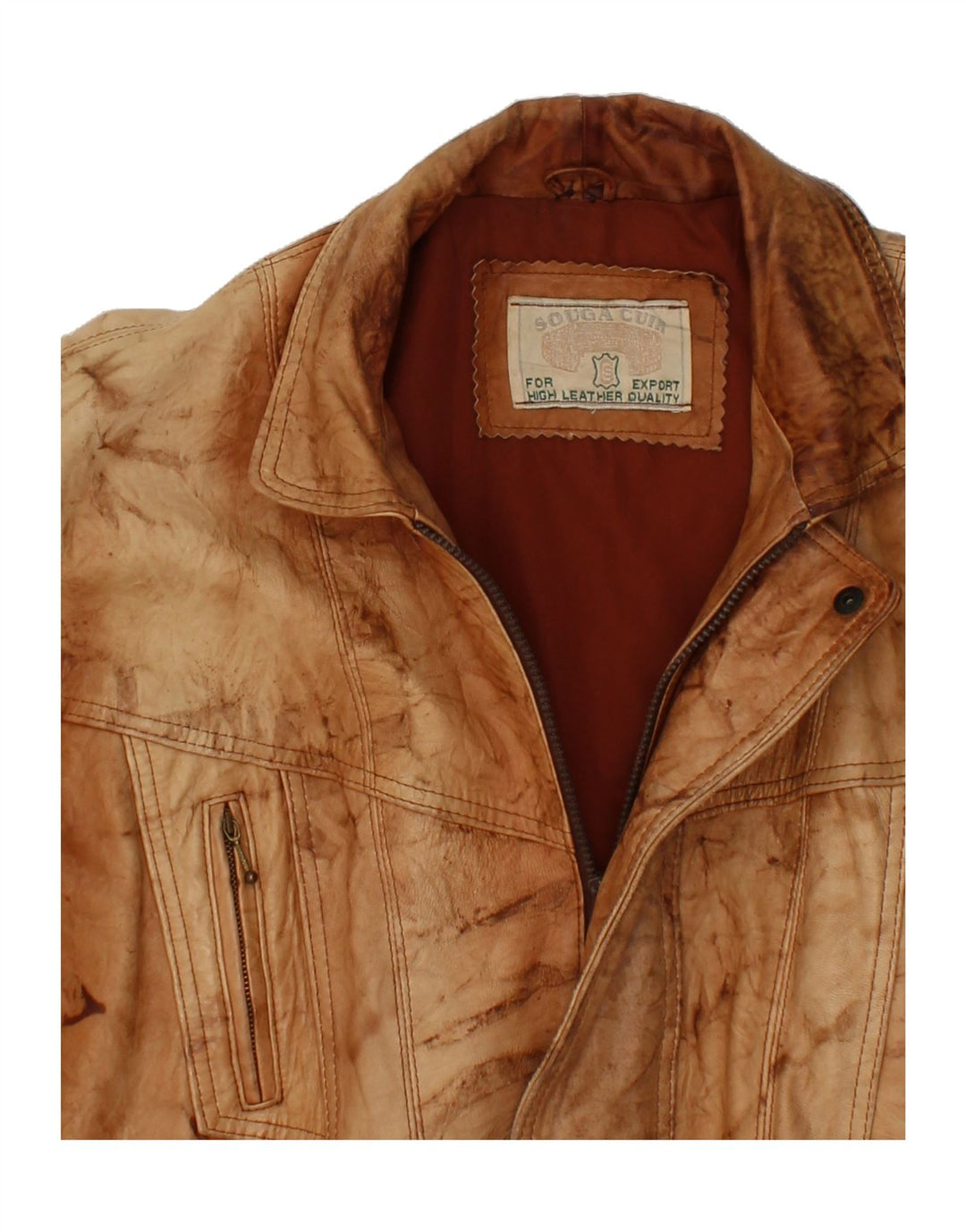 VINTAGE Herren Lederjacke UK 40 Großes braunes Leder Retro