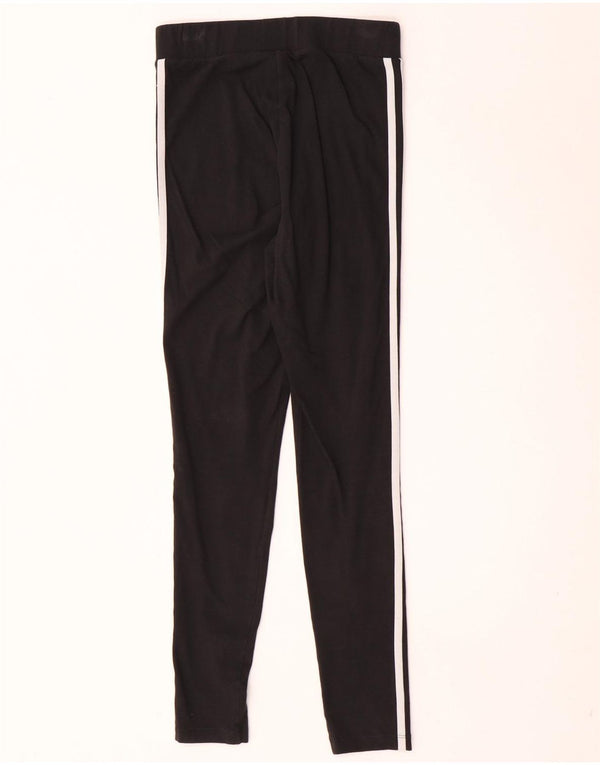 Adidas Damen Leggings UK 10 Small Schwarz Baumwolle