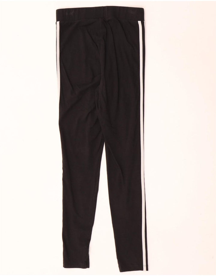 Adidas Damen Leggings UK 10 Small Schwarz Baumwolle