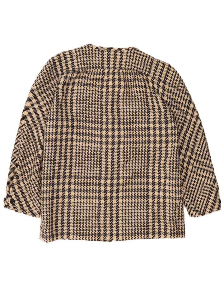 Mario Borsato Damen Blazer Jacke IT 42 Mittelbeige Hahnentrittwolle