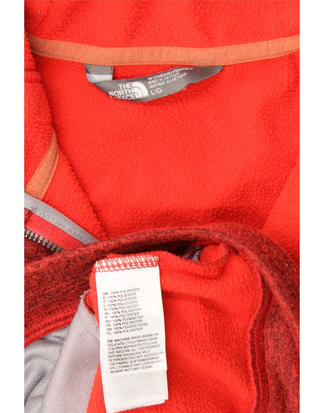 THE NORTH FACE Damen-Kapuzenpullover mit Reißverschluss, UK 16, Größe L, Rot, Polyester
