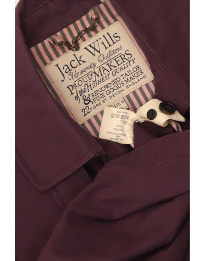 Jack Wills Damen Trenchcoat UK 10 Small Kastanienbraun Baumwolle